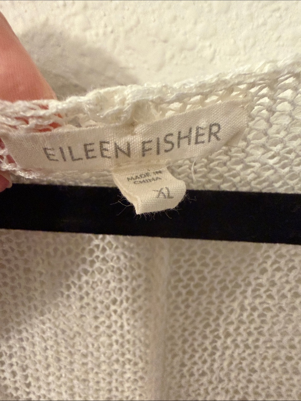 Eileen Fisher Sheer Ivory Asymmetric V-Neck Tank - Picture 2 of 3